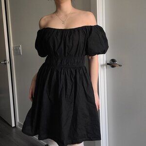 Hollister Black Princess Puff Babydoll Dress